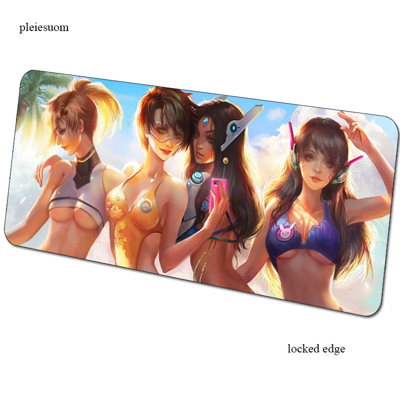 Alfombrilla de ratón gaming Overwatch con impresión HD, 900x400x3mm, alfombrilla gamer para escritorio de ordenador, económica, para notebook y PC