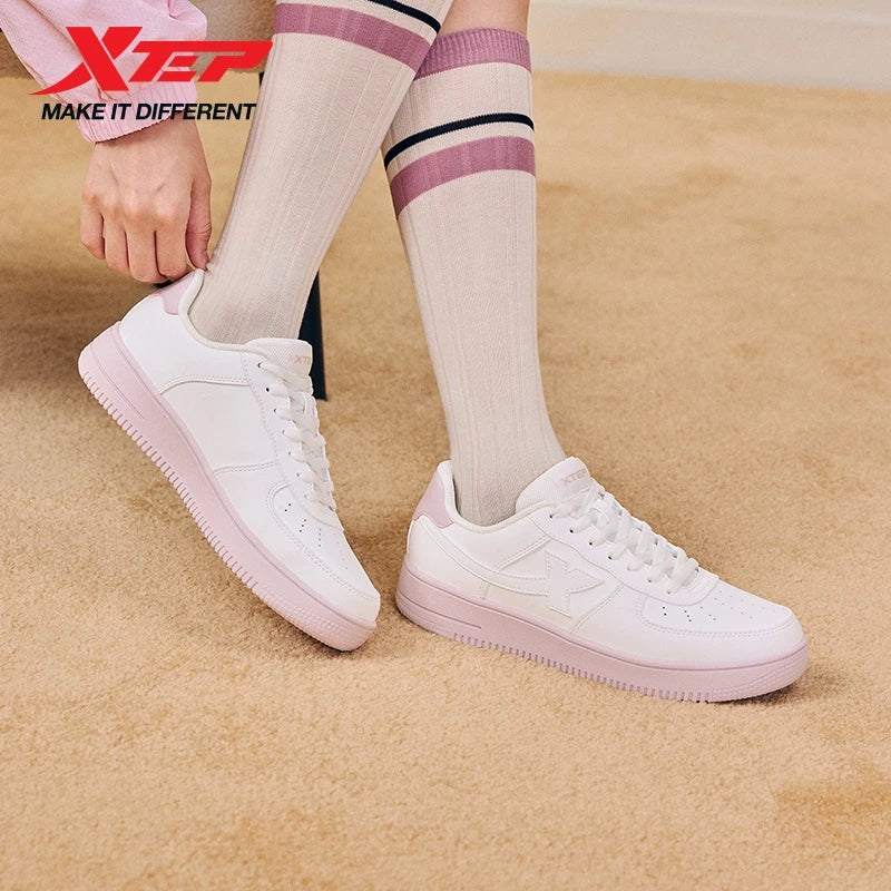 Zapatillas Xtep blancas para mujer 2026 primavera, parejas, versátiles, modernas, casuales, de suela gruesa con aumento de altura, calzado deportivo para mujer 874118319851