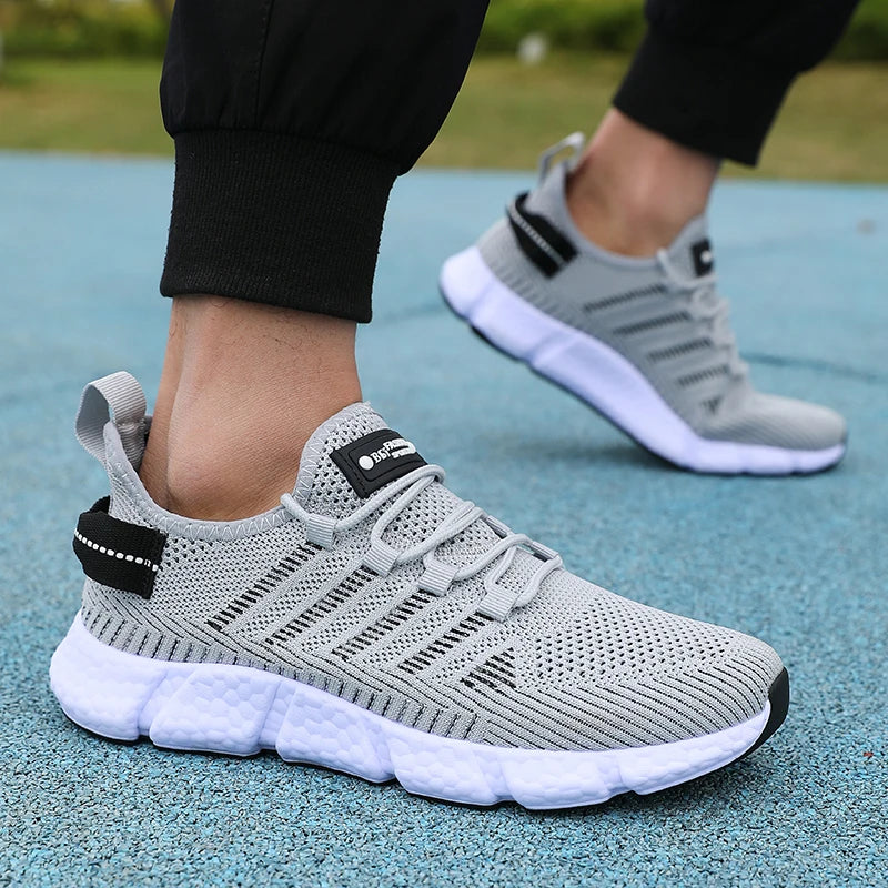Chaussures de course légères pour hommes, baskets de marche tricotées en maille respirante, pour l'exercice en plein air, nouvelle collection été