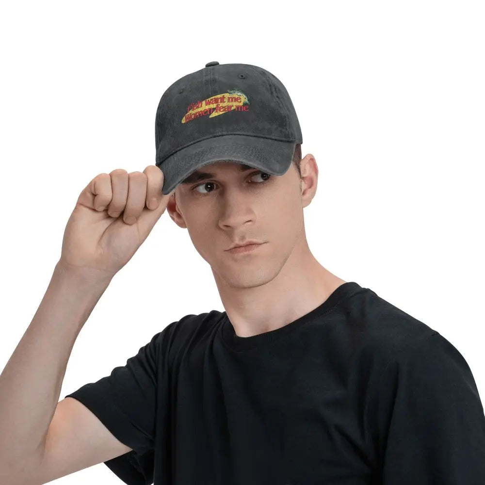 «Fish Want Me», «Women Fear Me»: gorras clásicas de béisbol con visera, «Fish Go Fishing», «Fisherman», gorras parasol para hombre y mujer