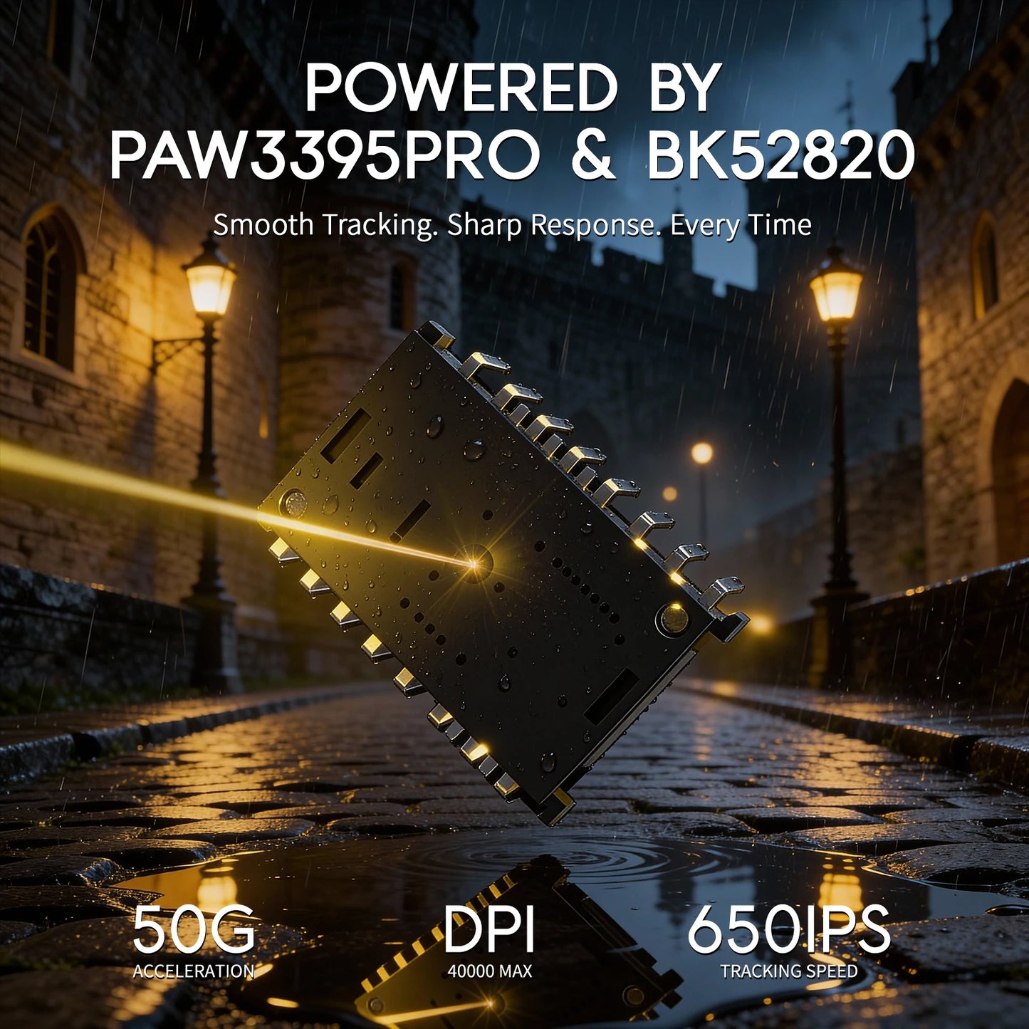 MAMBASNAKE M2 Ultra-Lightweight Wireless Gaming Mouse, PAW3395PRO Sensor 40000 DPI, 41g Carbon Fiber, Tri-Mode