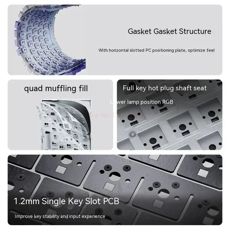 Ajazz AK820 Professional Mechanical Keyboard TFT Screen Multifunctional Knob Game Keyboard 3 Mode Hot Plug RGB Pad Office Gift