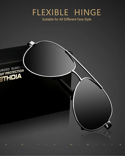 VEITHDIA Men's Polarized UV400 Sunglasses Vintage Designer Goggle Classic Fashion Outdoor Driving Sun Glasses For Male VT1306