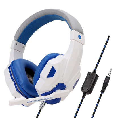 Casques de jeu supra-auriculaires, écouteurs filaires 3.5mm, écouteurs stéréo avec microphone réglable pour PS4, PS5, ordinateur portable, PC