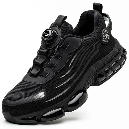 Chaussures de sécurité de travail à bouton rotatif pour hommes, chaussures à bout en acier indestructibles, baskets de travail, bottes de protection, taille 47 48