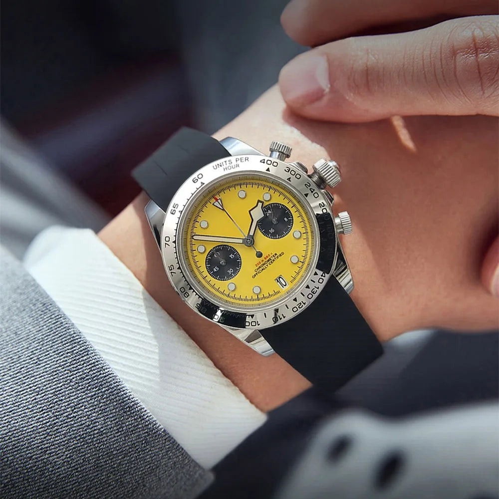 VK64 Men’s Chronograph Watch  Sapphire Crystal AR Glass, 5 Bar Waterproof Quartz Sports Watch
