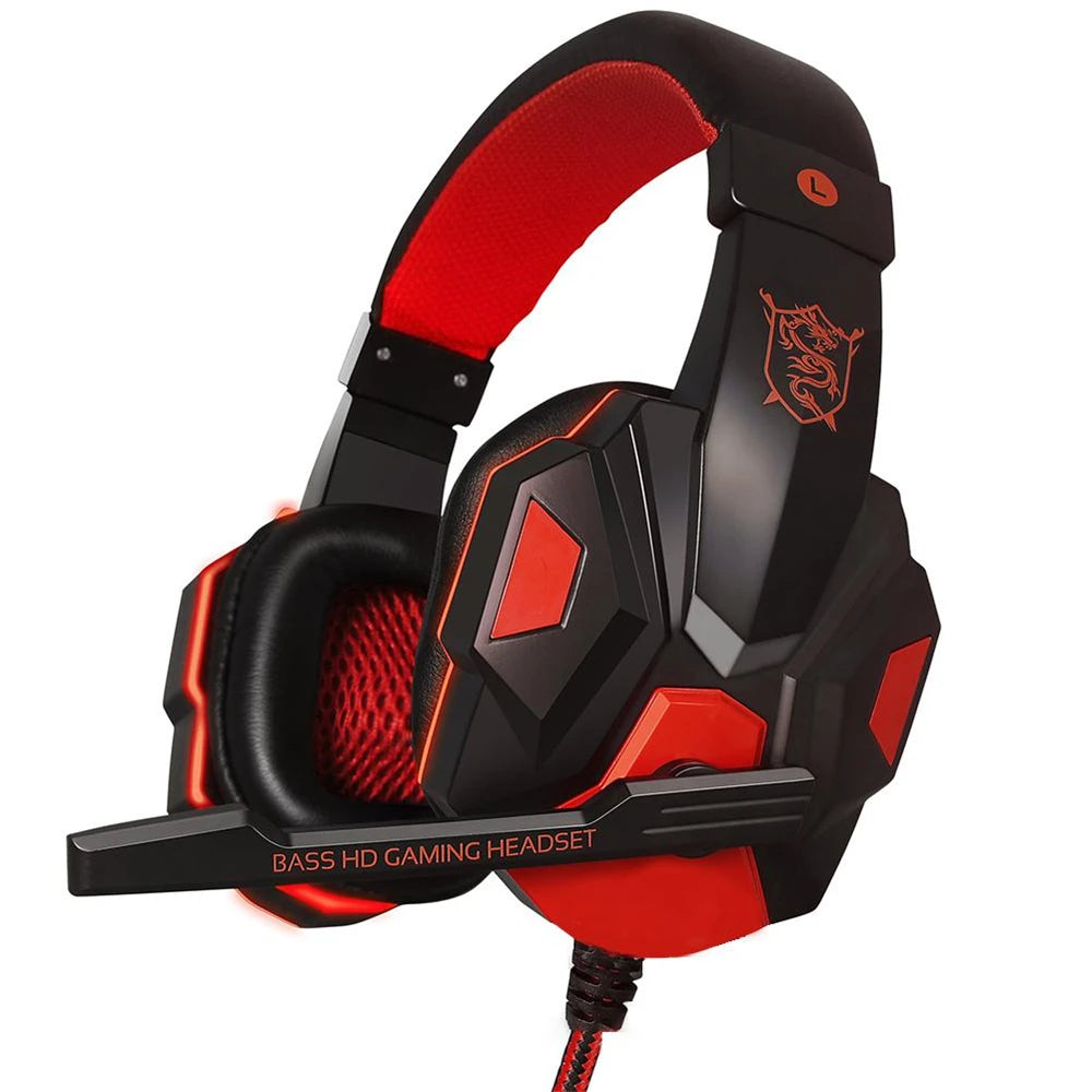 Casques de jeu supra-auriculaires, écouteurs filaires 3.5mm, écouteurs stéréo avec microphone réglable pour PS4, PS5, ordinateur portable, PC