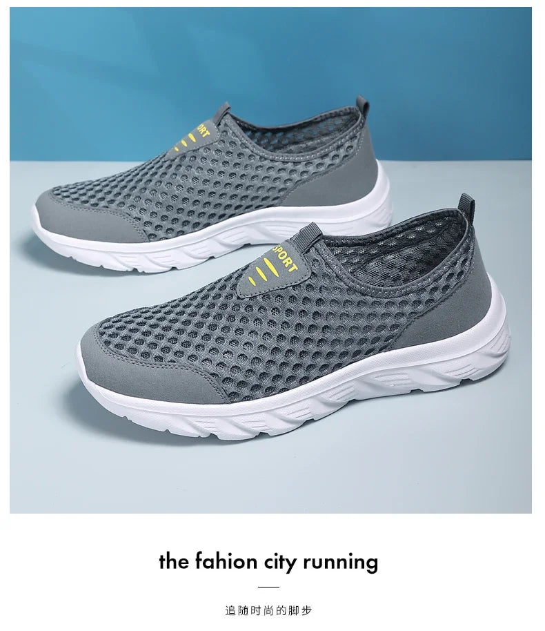 YRZL Lightweight Men Casual Shoes Breathable Slip on Male Casual Sneakers Anti-slip Men's Flats Outdoor Walking Shoes Size 39-46