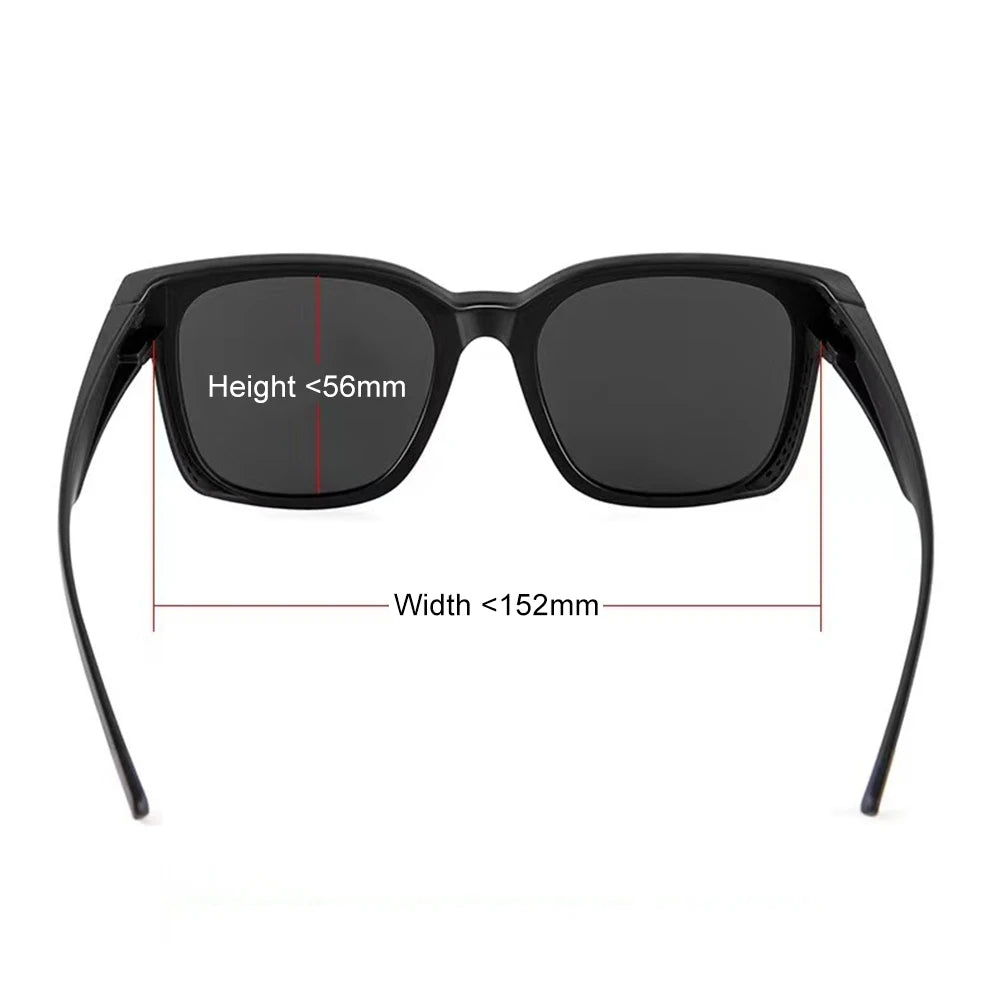 Gafas de sol polarizadas de moda para llevar sobre gafas graduadas para miopía; gafas portátiles para hombre y mujer, de estilo vintage, para pesca y conducción