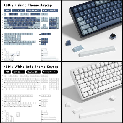 KBDiy GMK Illusion Set di tasti profilo Cherry Double Shot PBT ISO per tastiera meccanica gamer Kit Gaming stile rétro