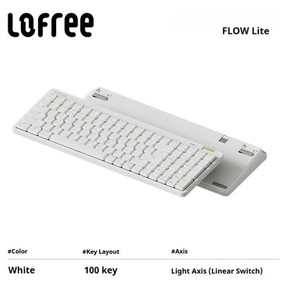 Lofree Flow Lite Wireless Mechanical Keyboard&PU Bag Lighter&Silenter POM Switch 2.4G Bluetooth&Wired Office Typing Gasket 84key
