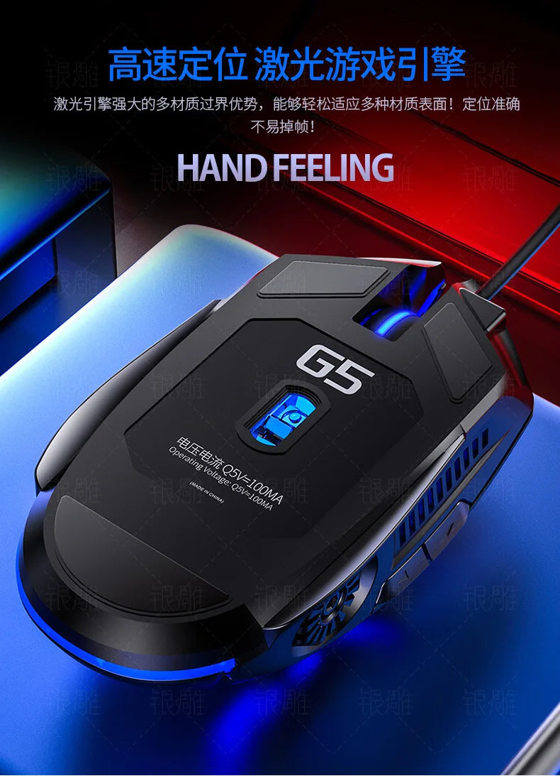 Laser Mouse for PC Gamer Gaming Mouse Ergonomic Mice with LED Backlit USB Mice for Computer Gamer Girl Mouse for Laptop