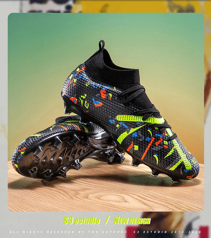 Nouvelles chaussures de football pour hommes, chaussures d'entraînement, crampons de football, baskets de match, chaussures de sport pour terrain gazonné, antidérapantes, professionnelles, ultralégères, unisexes.