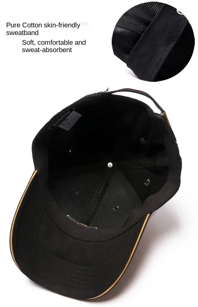 Men's Hat Baseball Cap for Men New Fashion Luxury Brand Embroidery Chinese Style Big Size Cotton Trucker Hat HipHop For 4seasons