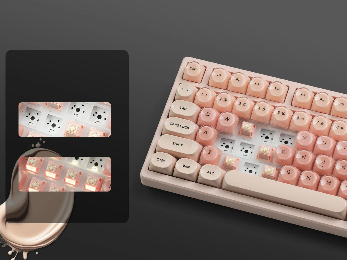Womier S-K80 Keyboard Liquid 75% Hot Swap Keyboard with Color OLED Display Mechanical Gaming Keyboard Gasket Mount RGB for Windows