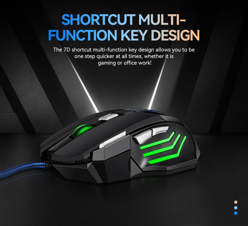 T-WOLF Wired Gaming Mouse 7-Button RGB Backlit Ergonomic Mechanical Mouse for PC Gamer