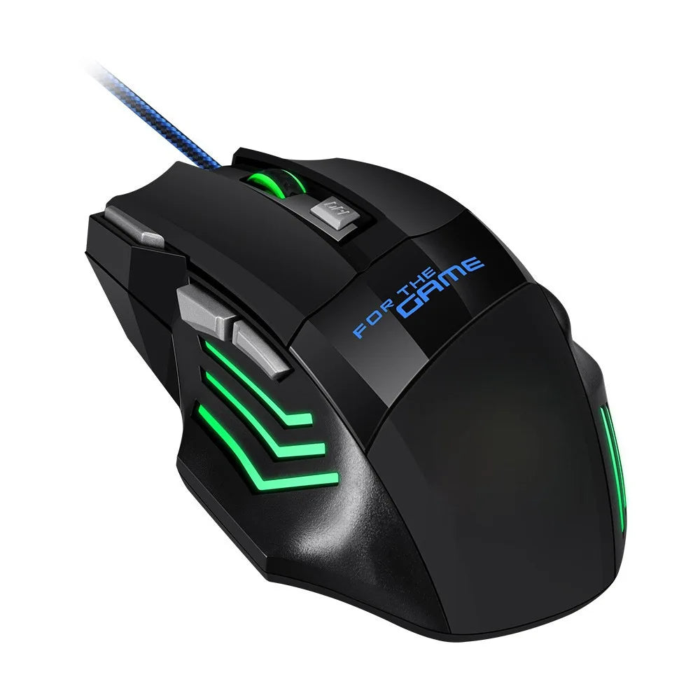 1 szt. nowa ultraszybka mysz gamingowa USB RGB z podświetleniem, ergonomiczna mysz dla graczy 7D Esports, przewodowa mysz do laptopa i PC Gamer