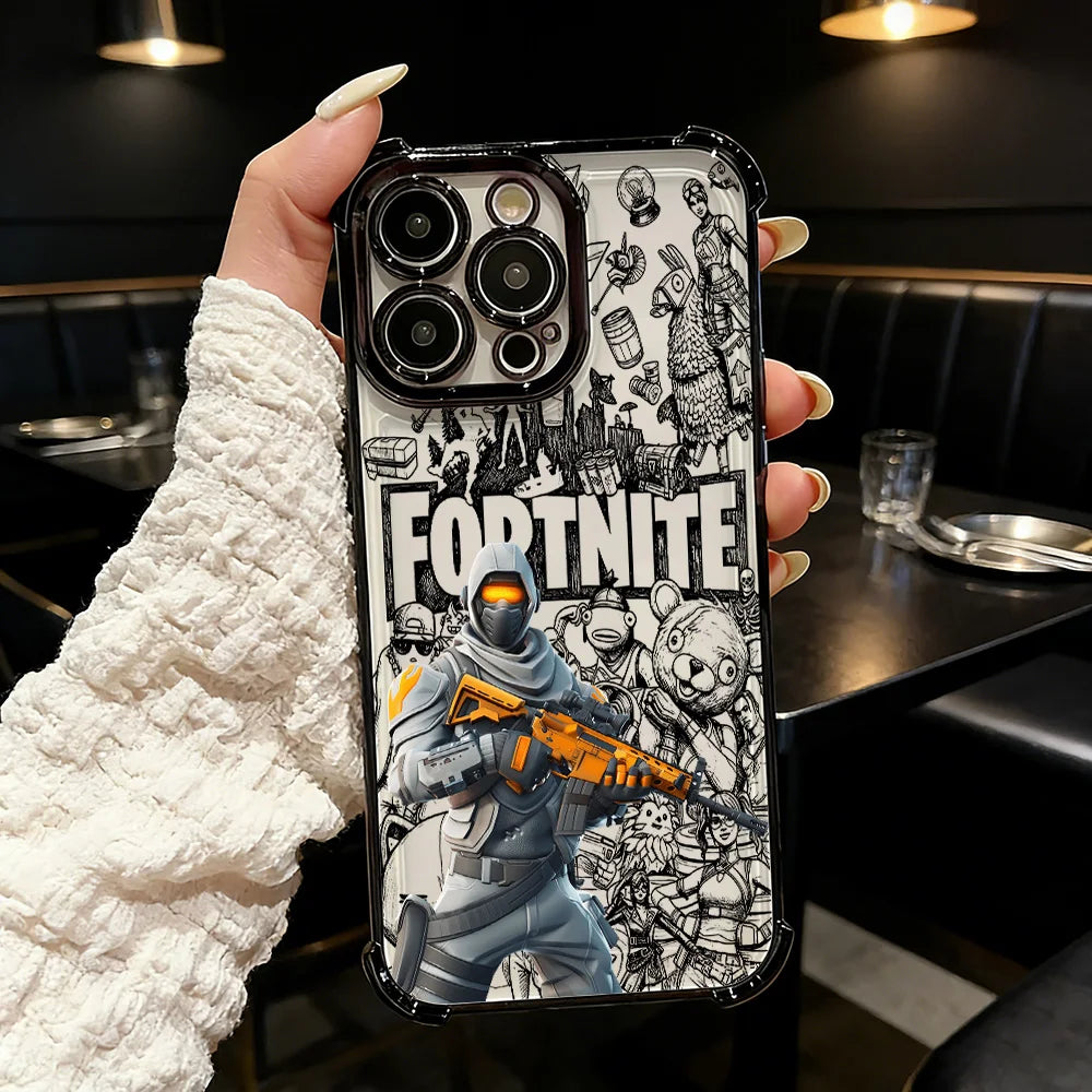 Custodia per telefono placcata del popolare gioco FortniteS per Samsung A37 A57 A07 A36 A16 A35 A55 A25 A26 A05s A15 A54 A34 A24 A14 A05 A04 4G 5G