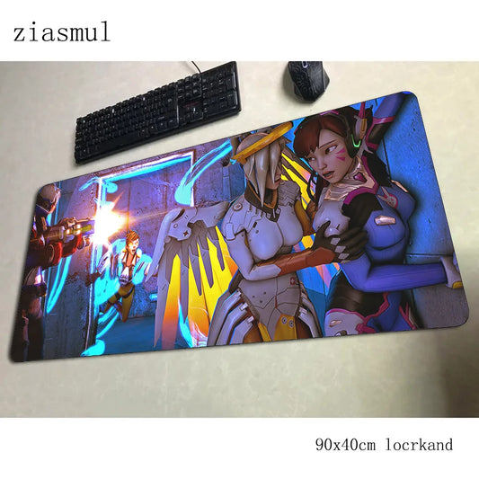 Overwatch mouse pad 90x40cm mousepads Aesthetic gaming mousepad gamer Gorgeous personalized mouse pads keyboard PC pad