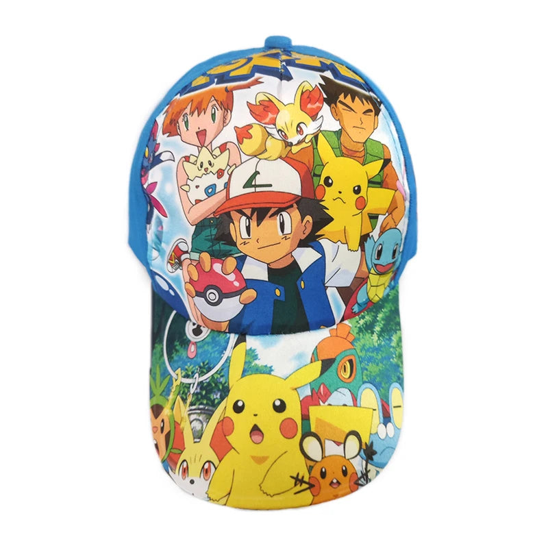 Anime Figure Pokemon Baseball Cap Pikachu Hat Adjustable Pokemon Cosplay Hip Hop Cartoon Adult Hats Boy Girl Kids Birthday Gifts