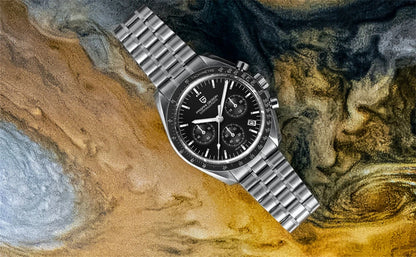 Montre pour homme PAGANI DESIGN « New Moon » – Montre à quartz de luxe, chronographe, verre saphir avec traitement antireflet, lunette en céramique, aiguilles luminescentes