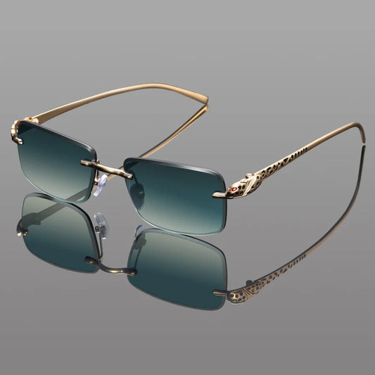 Fashion Rimless Rectangle Sunglasses Women Gradient Y2K Sun Glasses Shades Men