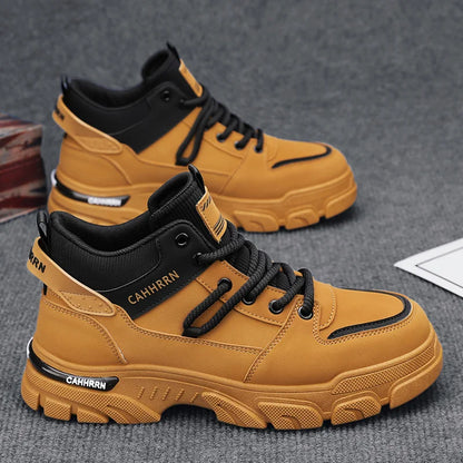 Bottes montantes Unky jaunes et noires 2026 pour hommes – Imperméables et résistantes à l'usure, idéales pour les adolescents du Golfe