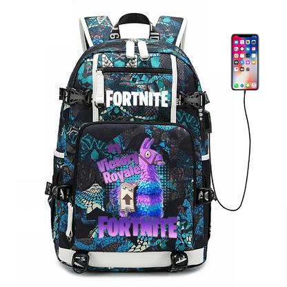 Mochila escolar Fortnite con estampado del juego para estudiantes, niños y niñas, gran capacidad, impermeable, ligera y resistente, regalo de cumpleaños