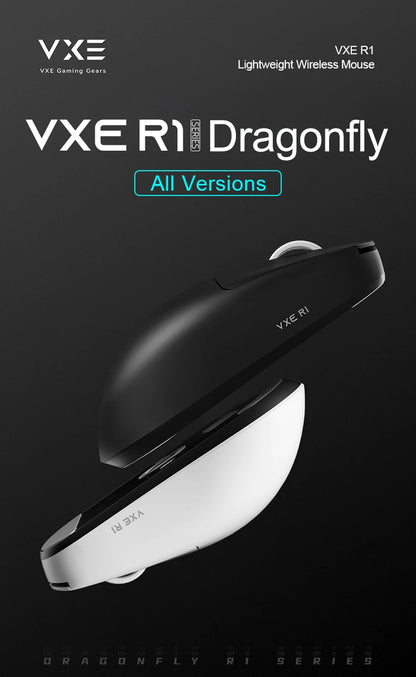 Ratón gaming inalámbrico ATK VXE Dragonfly R1 Pro MAX PAW3395 R1 SE Plus, ratón FPS esports personalizable, recargable y ligero