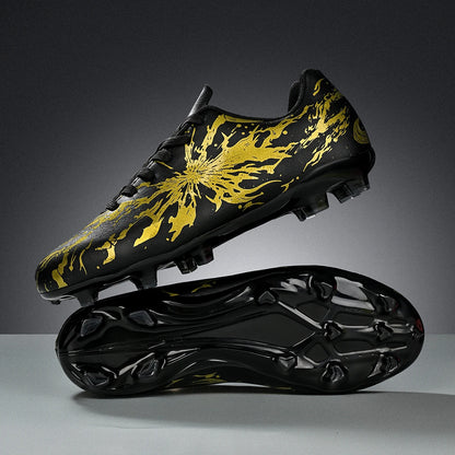 Chaussures de football pour hommes, modèle AG FG Hybrid, avec crampons, tige en PU confortable et semelle absorbant les chocs, idéales pour l’entraînement sur gazon naturel.