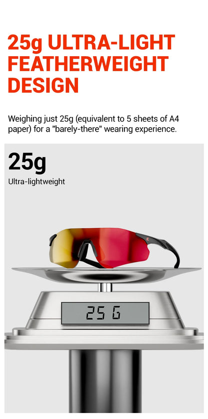 Kapvoe Neue Outdoor-Lauf- und Fahrradbrille, photochrome Sonnenbrille für Damen und Herren, Sportbrille für Marathon und Radfahren, UV400-Schutzbrille