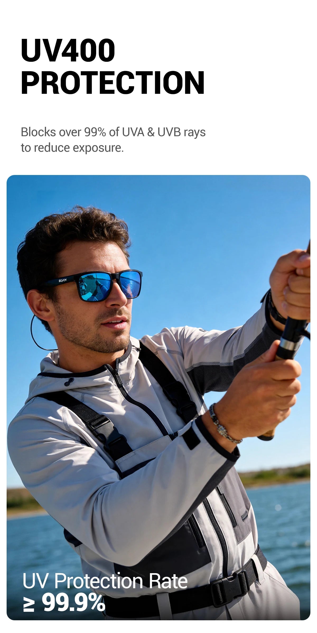 SCVCN Outdoor Polarized Water Sports Beach Ocean Sea Platform Fishing Cycling MTB Sunglasses Bicycle Sports Hiking Eyewear UV400
