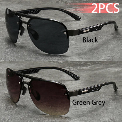 2PCS Fashion Luxury Gradient Lens  Men Women OutdoorSunglasses for Running Mountaineering Driving Fishing Travel MTB Eyewear