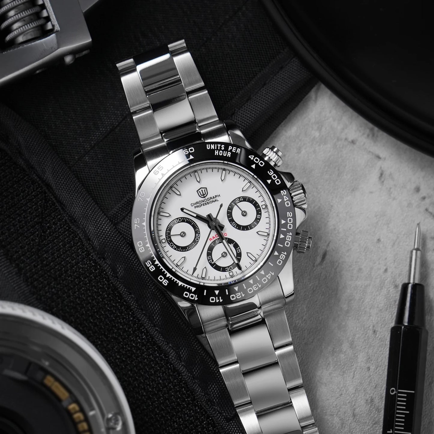 Watchdives WD16500 V2 Men Watch VK63 Quartz Movement Chronograph Wristwatch Stainless Steel Sapphire Crystal Luminous  Watches