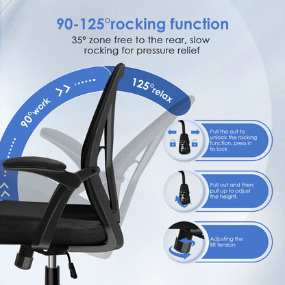 Daccormax Office chair Ergonomic Reclining 90°-125°,Desk chair with Lumbar Support,Computer chair Adjustable,living room chairs
