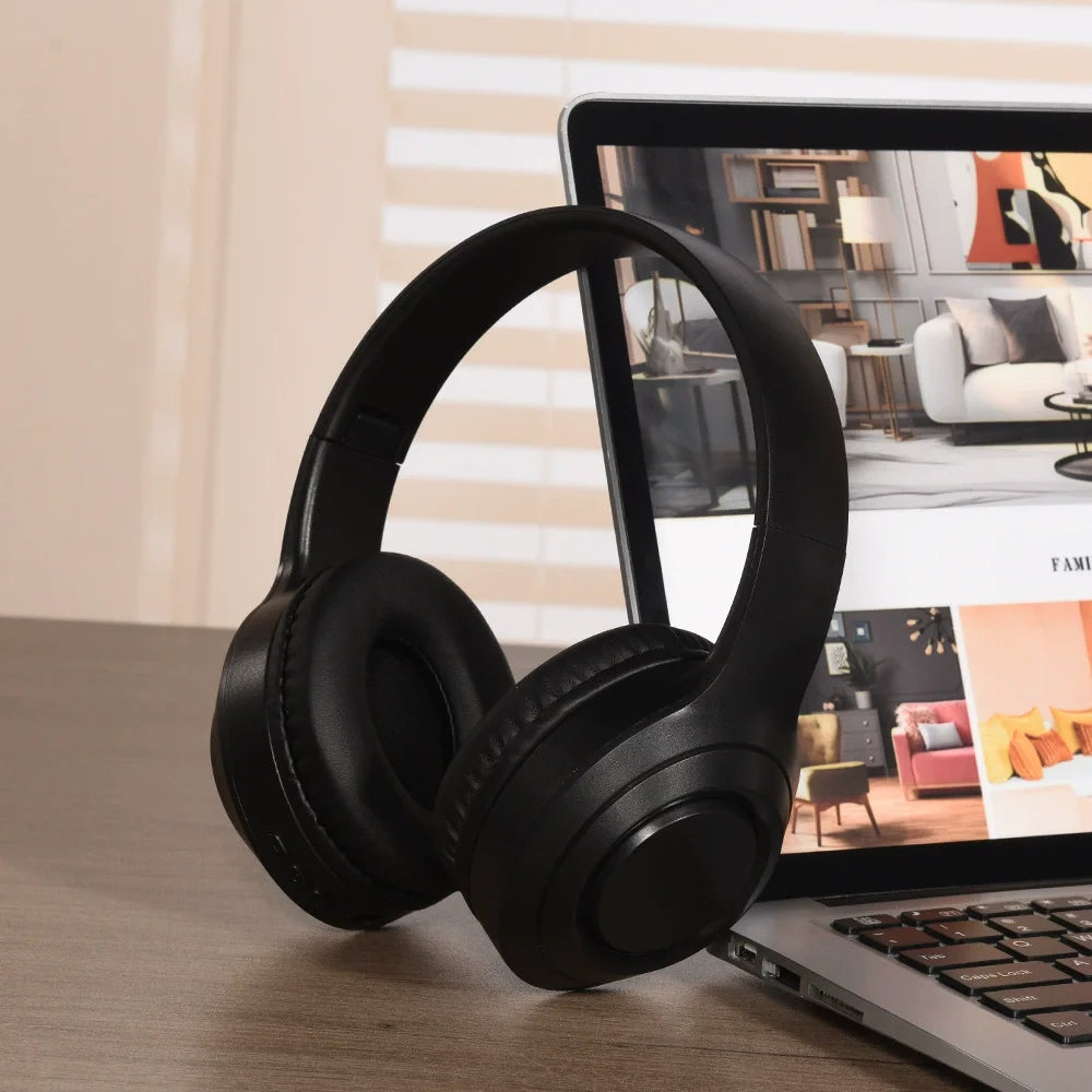Casque Bluetooth sans fil supra-auriculaire, autonomie longue durée, design pliable pour un rangement facile, faible latence pour le jeu