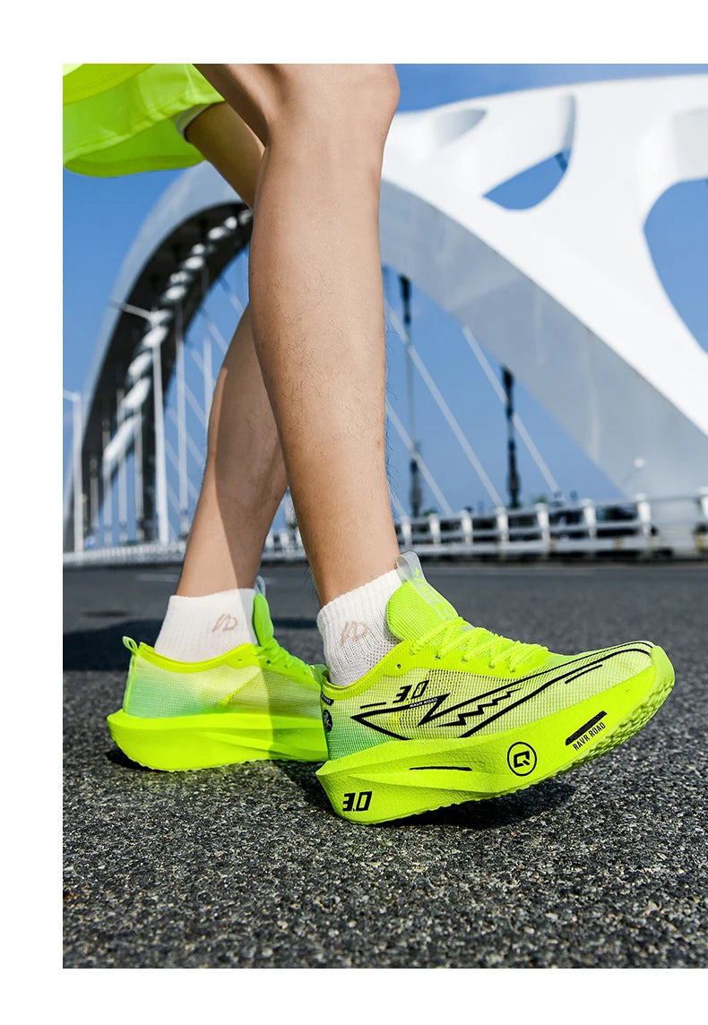 Zapatillas de running especializadas con placa de carbono para maratón, deportivas para hombre y mujer, transpirables, ligeras, cómodas y antideslizantes