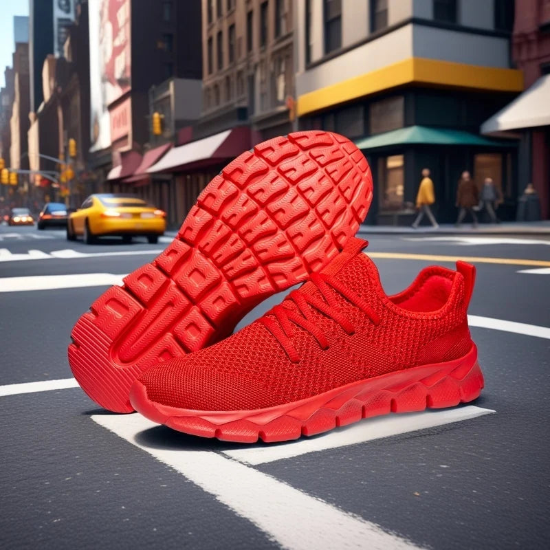 Herresneakers i mesh, lette damesko, afslappede flade sko, herreløbesko, sportssko, bløde tennissko, åndbare herresneakers