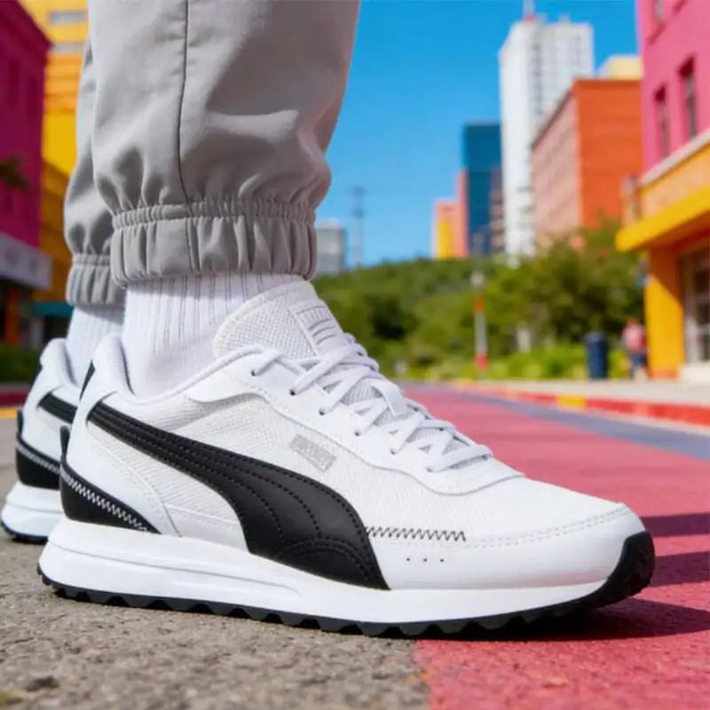 Nouvelles chaussures décontractées PUMA Road Rider unisexe en tissu, confortables, à amorti doux, basses, pour le quotidien, blanches et noires 397432-05