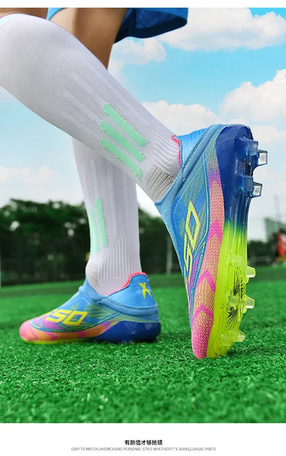 Men Soccer Shoes Cleats FG/TF Professional Original Women Football Boots Society Grass Indoor Training Unisex Non-Slip Sneakers.