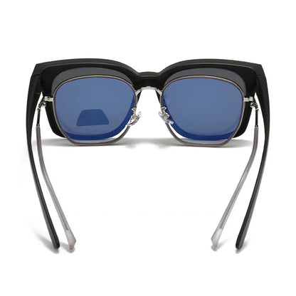 Gafas de sol polarizadas de moda para llevar sobre gafas graduadas para miopía; gafas portátiles para hombre y mujer, de estilo vintage, para pesca y conducción