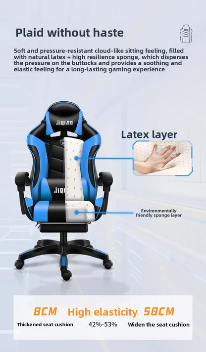 Sedia da gaming comoda ed ergonomica per uso sedentario, reclinabile, con massaggio e rotazione