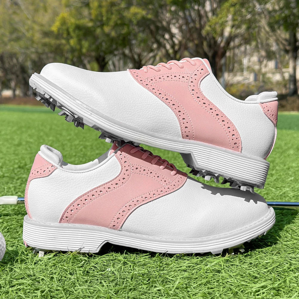 Ladies' Professional Golf Shoes, Fashionable Casual Walking Shoes, Outdoor Fitness Non Slip Comfortable Golf Sports Shoes