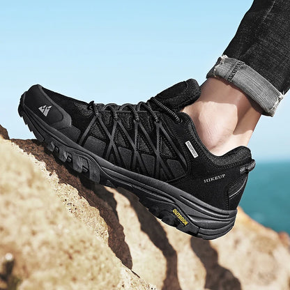 HIKEUP Zapatillas de exterior de moda para hombre, calzado deportivo casual de senderismo, botas de trekking de montaña y camping, antideslizantes y resistentes al desgaste