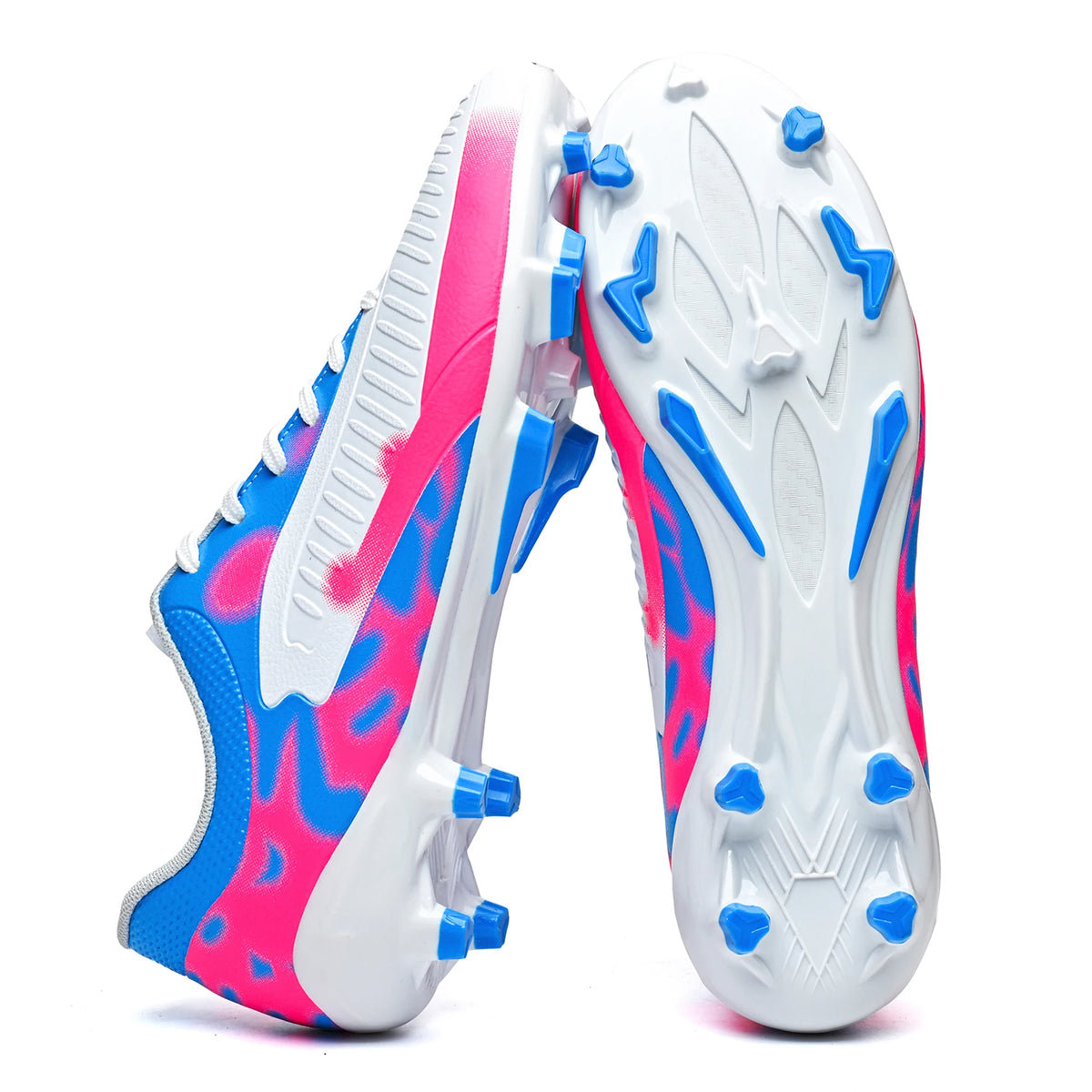 Chaussures de football multi-clous AG/FG pour adultes, tige en PU confortable, crampons antidérapants et résistants à l'usure pour les jeux en plein air sur gazon artificiel
