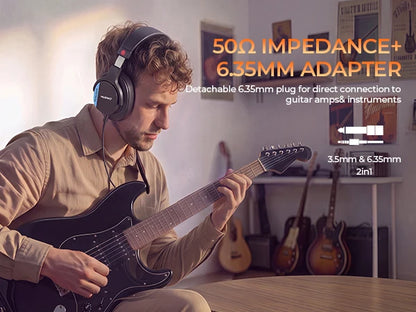 Casque studio NUBWO HD01, casque filaire haute résolution, casque circum-auriculaire léger, casque fermé pour DJ, pour piano, guitare, ampli, enregistrement