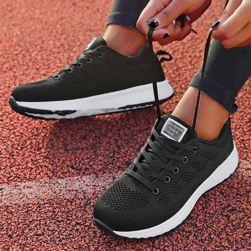 Zapatos planos para mujer, zapatos con cordones, zapatillas deportivas informales, zapatos blandos para mujer, tallas grandes