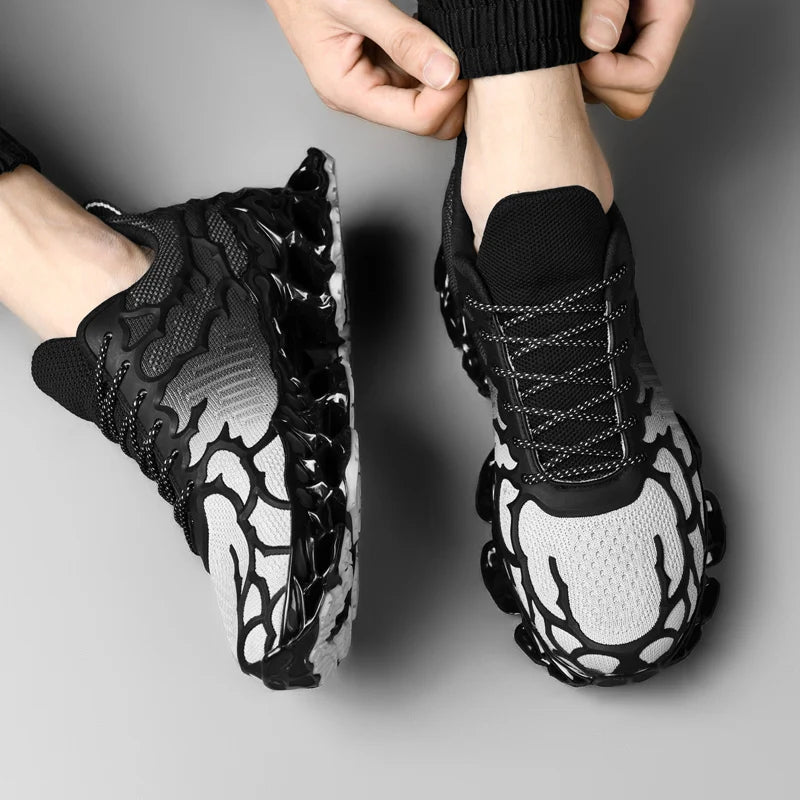 chaussure homme Baskets blanches de luxe pour hommes, chaussures de course décontractées, mocassins à la mode