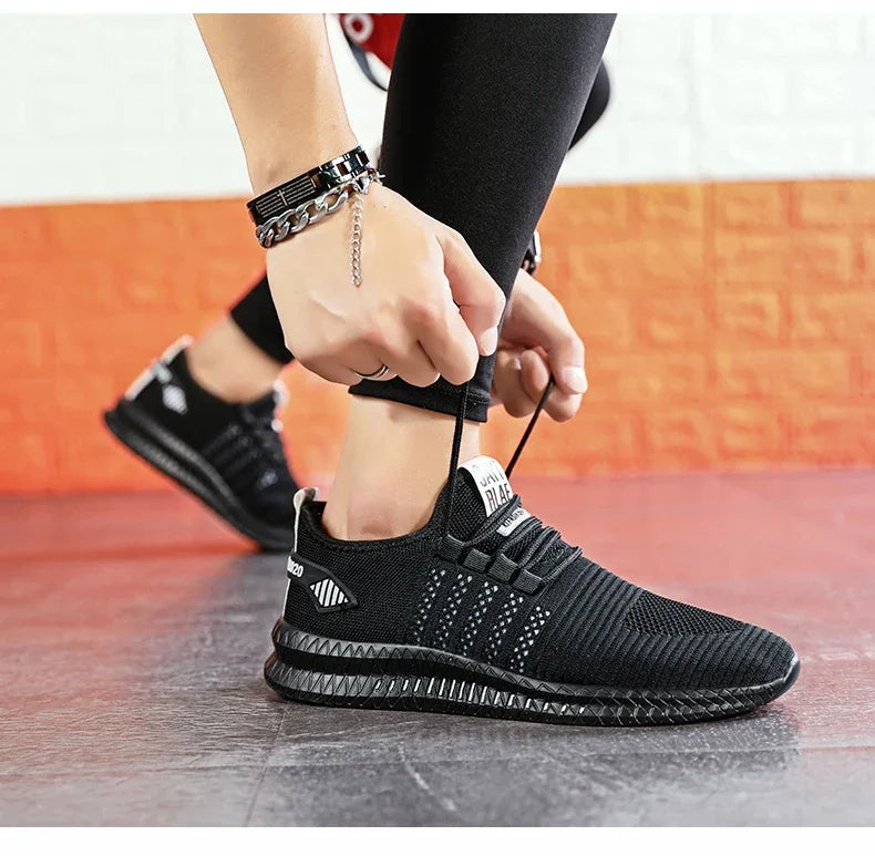 Zapatillas de moda ligeras para hombre, calzado casual transpirable con cordones, zapatos de caminar para hombre, calzado casual de verano