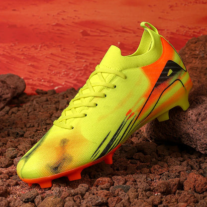 New Men Football Boots FG Non-Slip Long Spikes Soccer Shoes Training Shoes Soccer Cleats Ultralight Outdoor Drop Shipping
